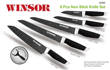 Winsor 6 Pcs Non Stick Soft Touch Handle Knife